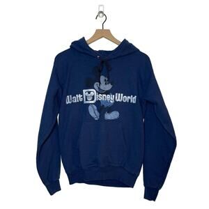 Disney World  Hoodie Women's Size Small Blue Mickey Mouse Pullover Hoodie